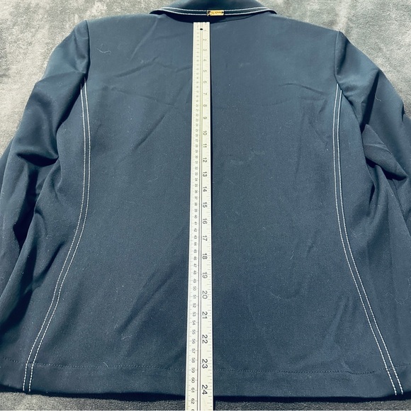 St. John Sport by Marie Navy Blue Jacket with Gold Accents - Picture 5 of 6